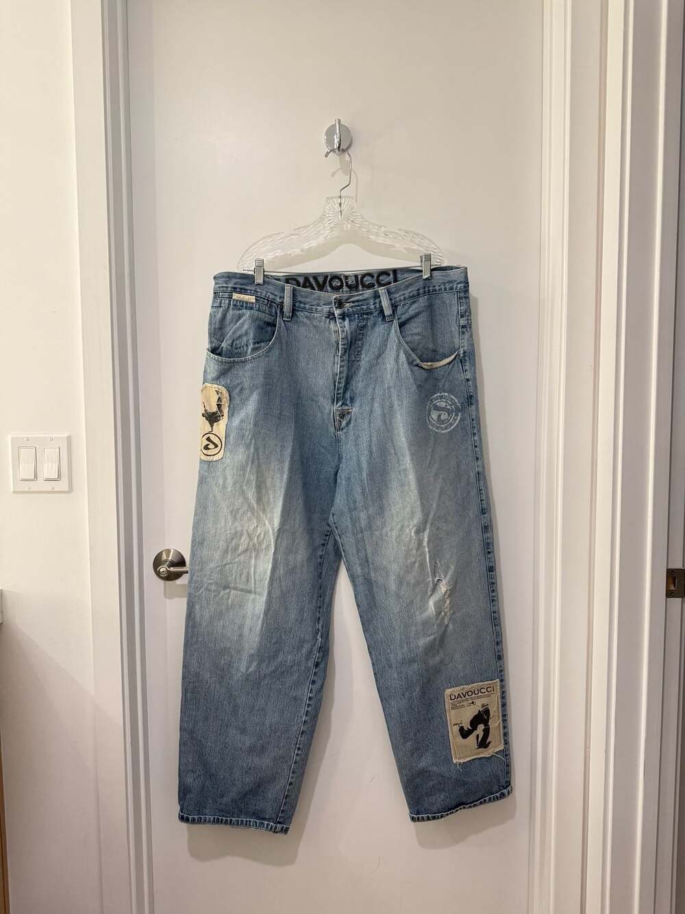 Davoucci Vintage Baggy Patch Denim Jeans